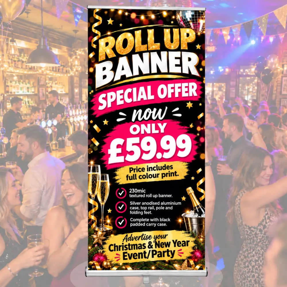 SPECIAL OFFER Roll-Up Banner 800mm wide PRINTED full colour